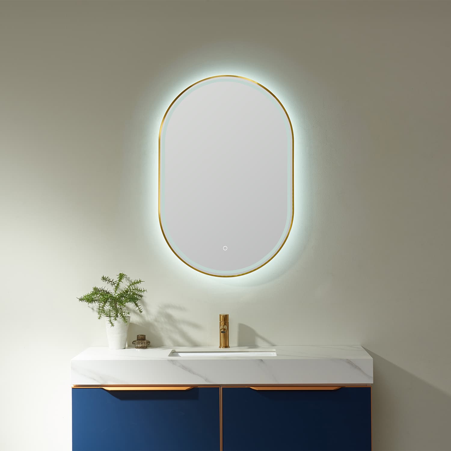 24'' Oval LED Lighted Accent Bathroom/Vanity Wall Mirror material