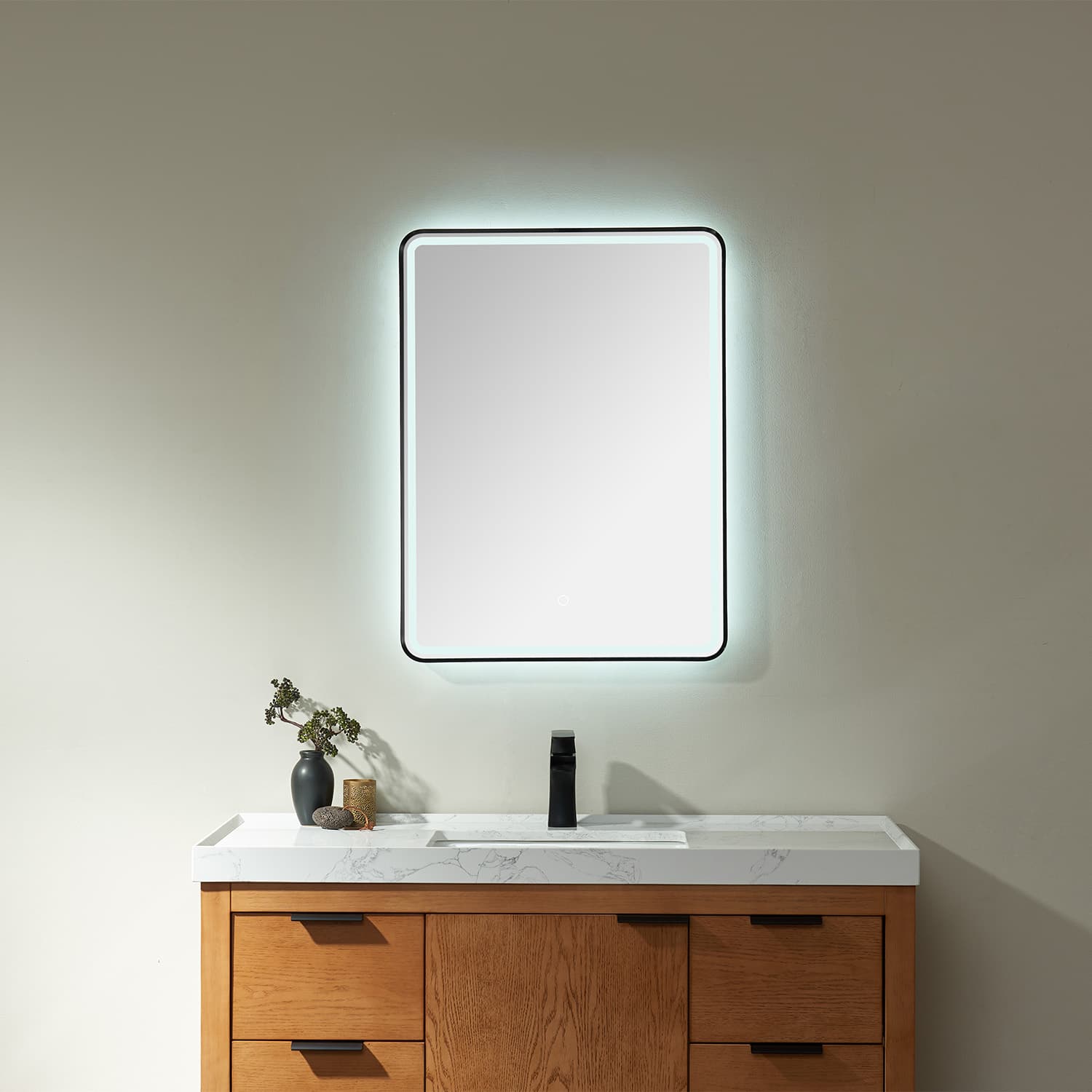 24'' Rectangle LED Lighted Accent Bathroom/Vanity Wall Mirror material