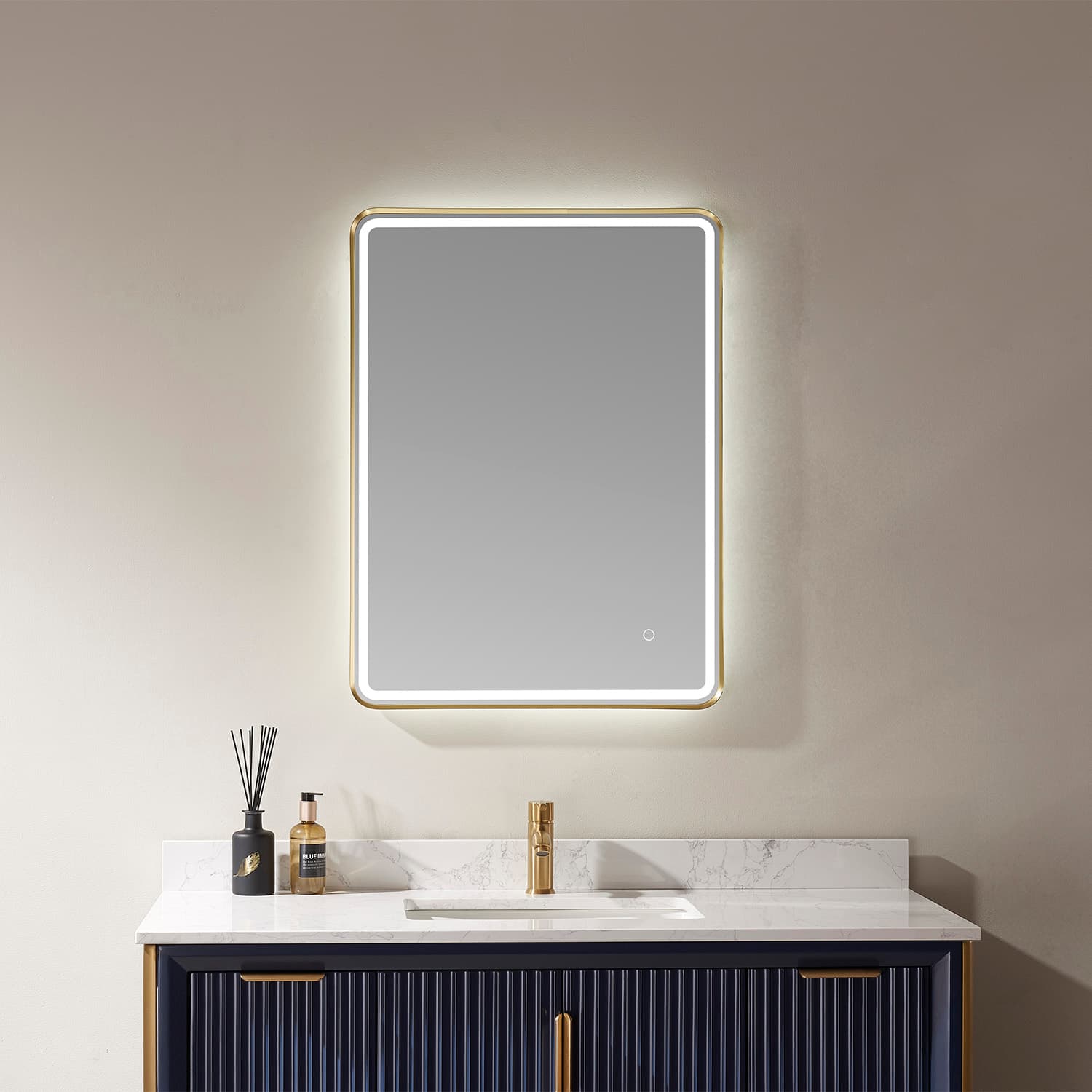 24'' Rectangle LED Lighted Accent Bathroom/Vanity Wall Mirror material