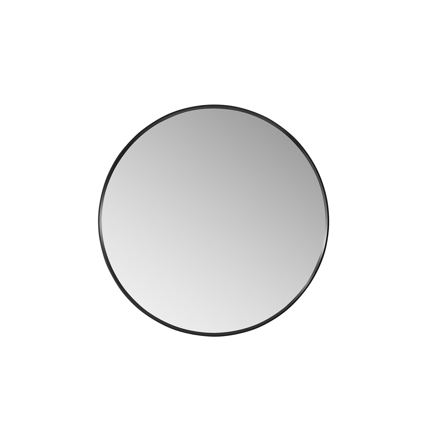 Cascante 32 in. W x 32 in. H Round Metal Wall Mirror in Brushed Black material