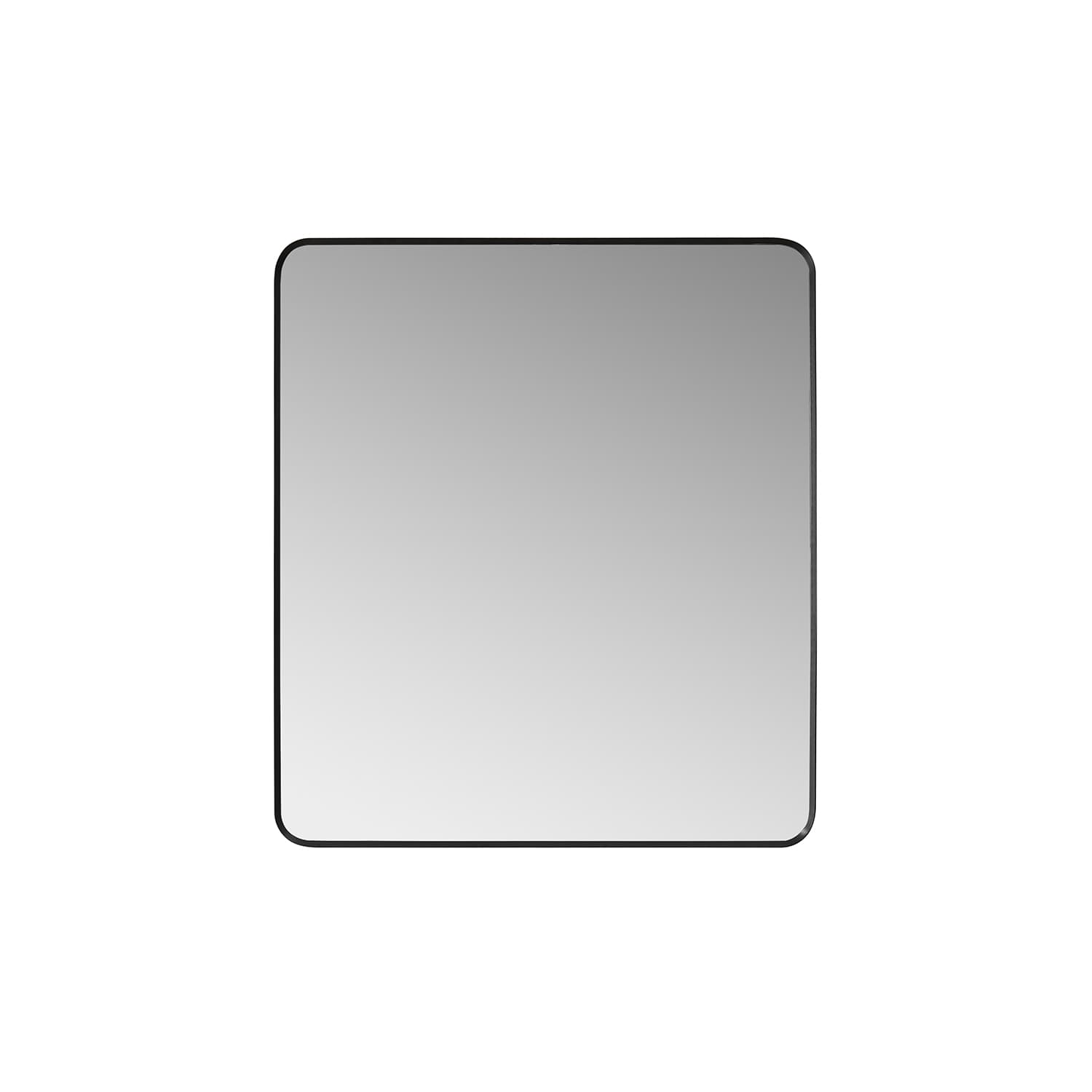 Mutriku 32 in. W x 36 in. H Rectangle Metal Wall Mirror in Brushed Black material