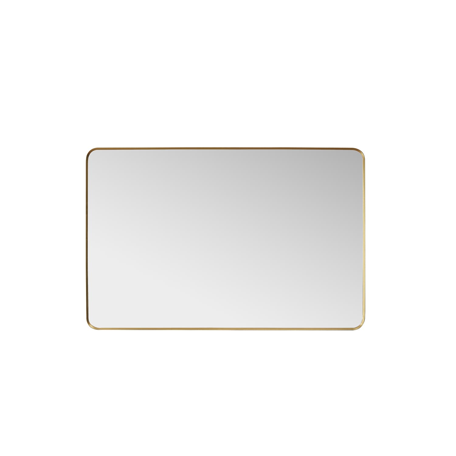 Mutriku 48 in. W x 32 in. H Rectangle Metal Wall Mirror in Brushed Gold material