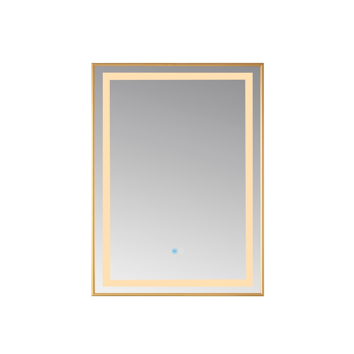 Teruel 24" Rectangular Aluminum Framed LED Wall Mount Bathroom Vanity Mirror in Gold material