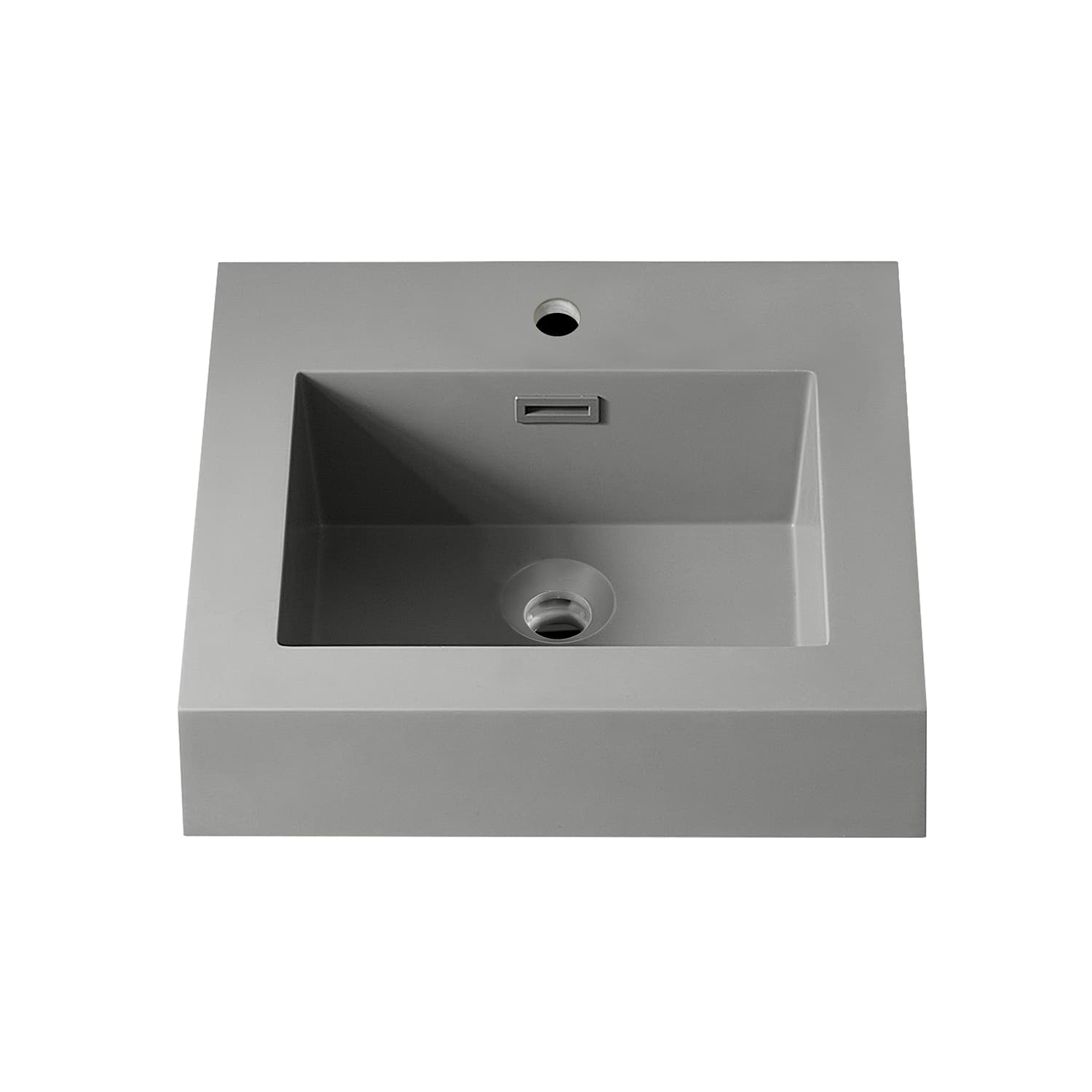 Vinnova Ablitas 17.7 in. Square Grey Finish Composite Granite Stone Console Bathroom Vanity Sink material