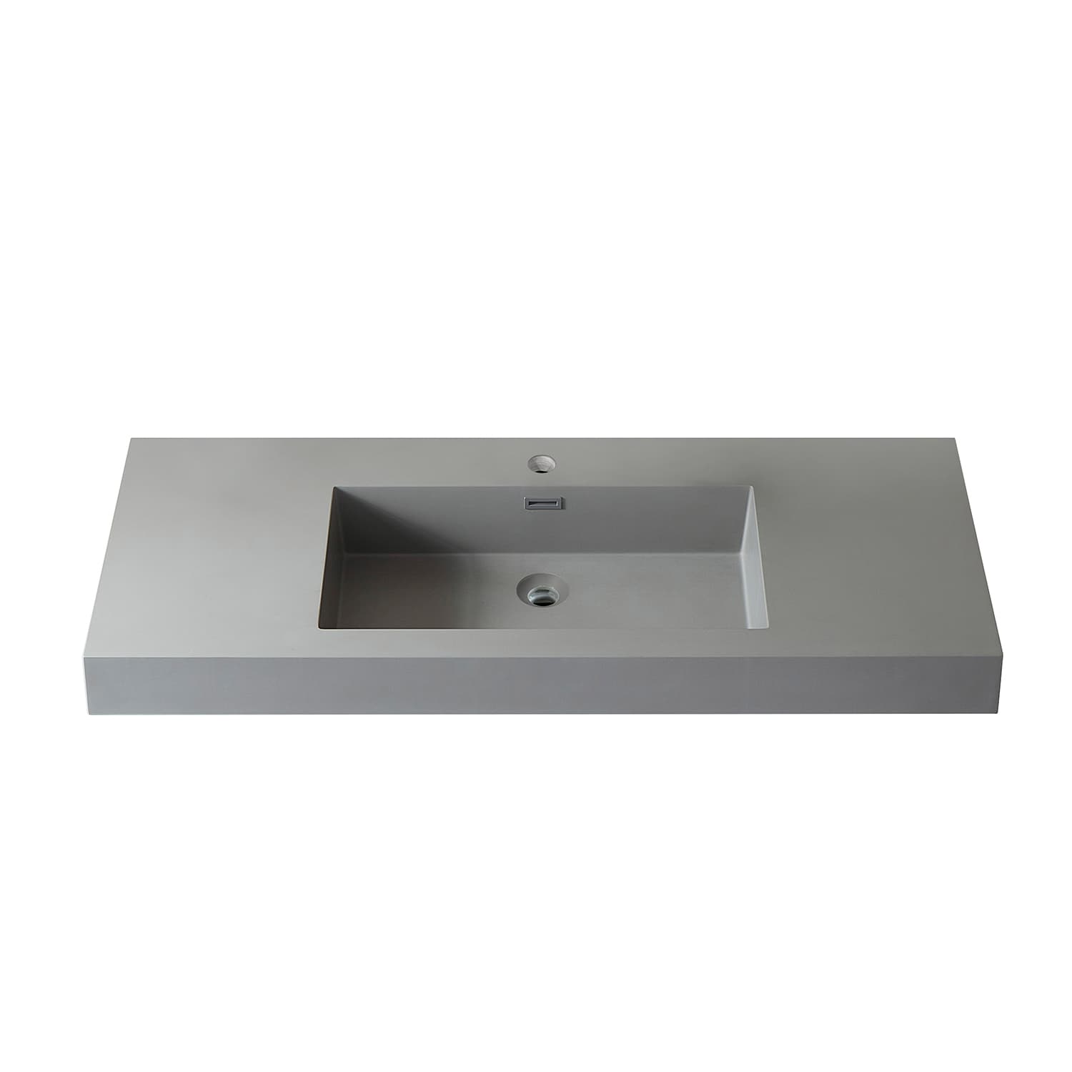 Vinnova Ablitas 48 in. Rectangular Grey Finish Composite Granite Stone Console Bathroom Vanity Sink material