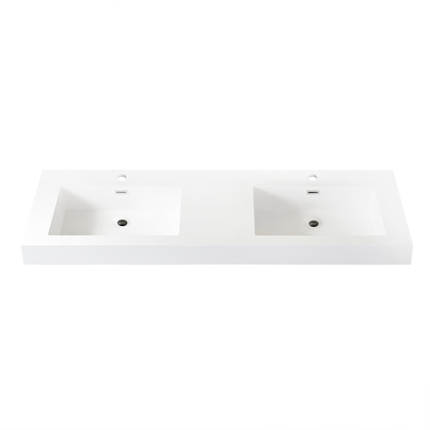 Vinnova Ablitas 59.8 in. Rectangular White Finish Composite Granite Stone Console Bathroom Vanity Sink material