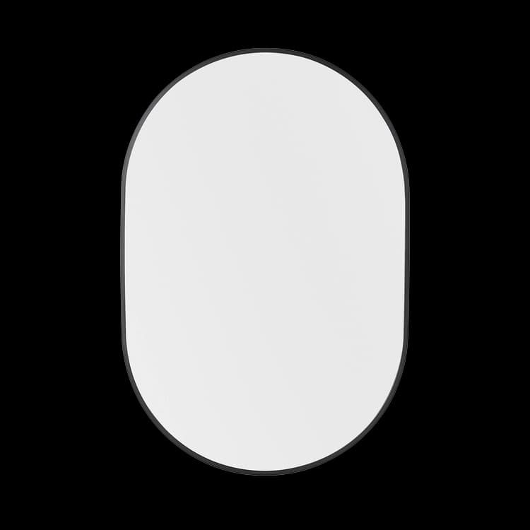 Nuova 24 in. x 36 in. Framed Oval Mirror in Matte Black material