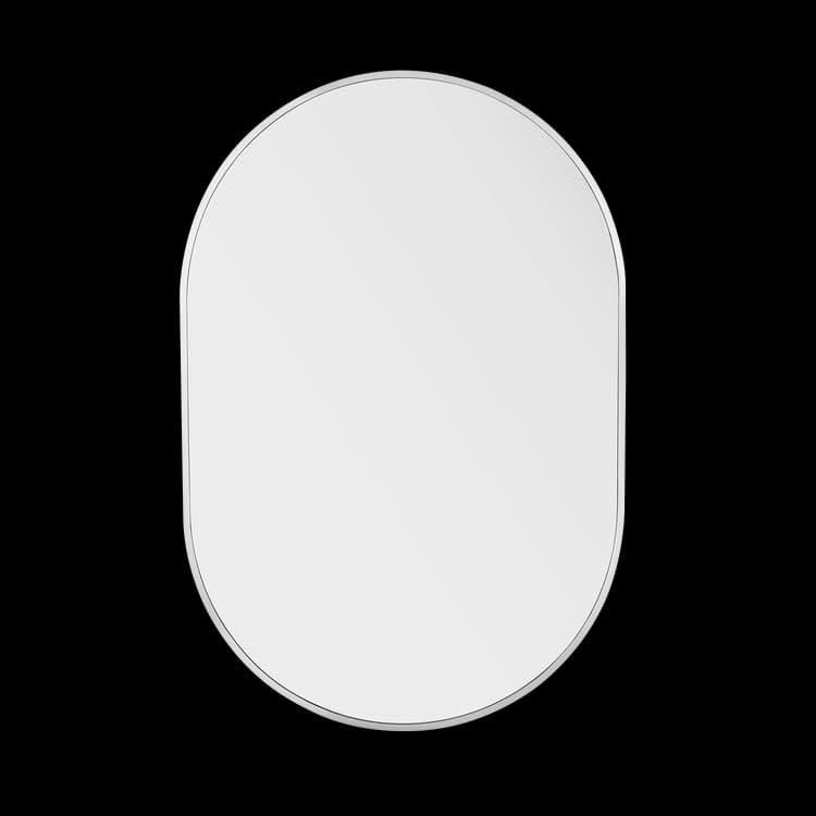 Nuova 24 in. x 36 in. Framed Oval Mirror in Polished Chrome material