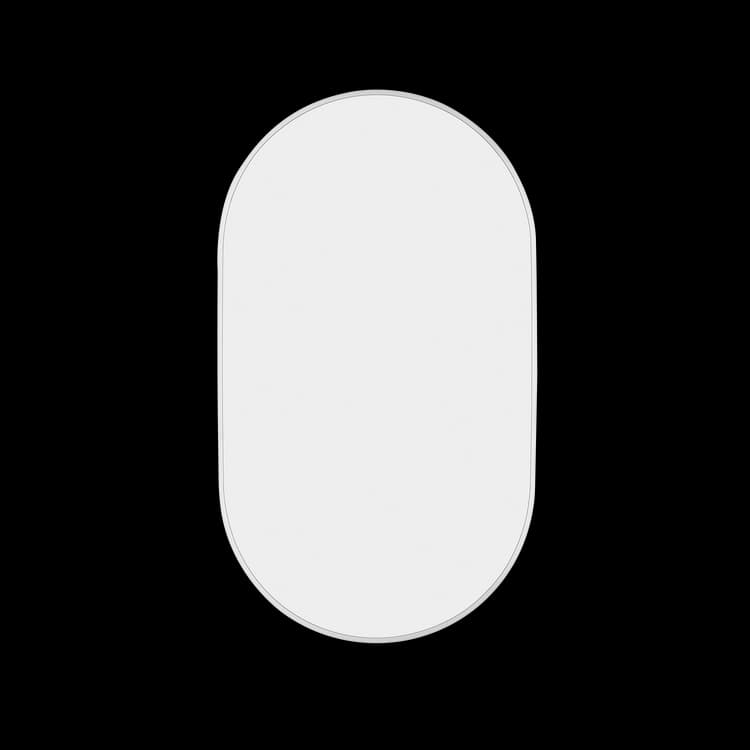 Nuova 24 in. x 42 in. Framed Oval Mirror in Polished Chrome material