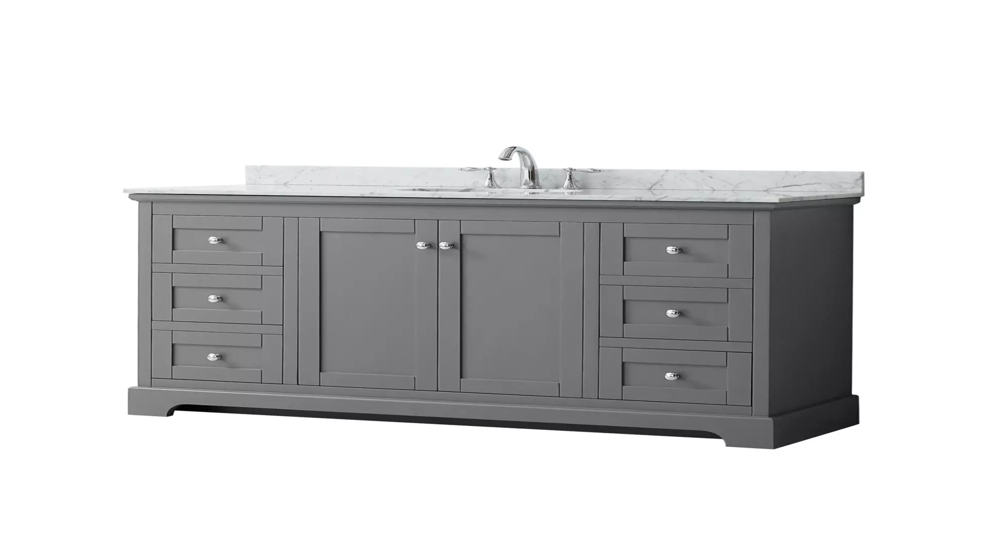 Avery 60 Inch Single Bathroom Vanity in Dark Gray, White Carrara Marble Countertop, Undermount Oval Sink, and No Mirror material