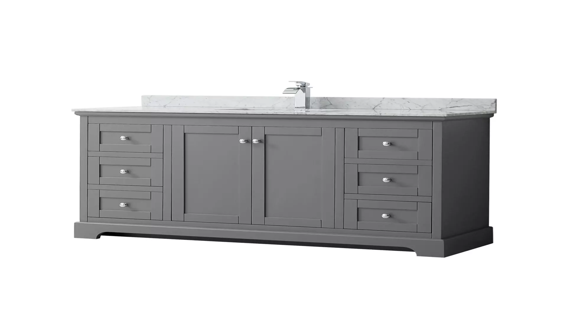 Avery 60 Inch Single Bathroom Vanity in Dark Gray, White Carrara Marble Countertop, Undermount Square Sink, and No Mirror material