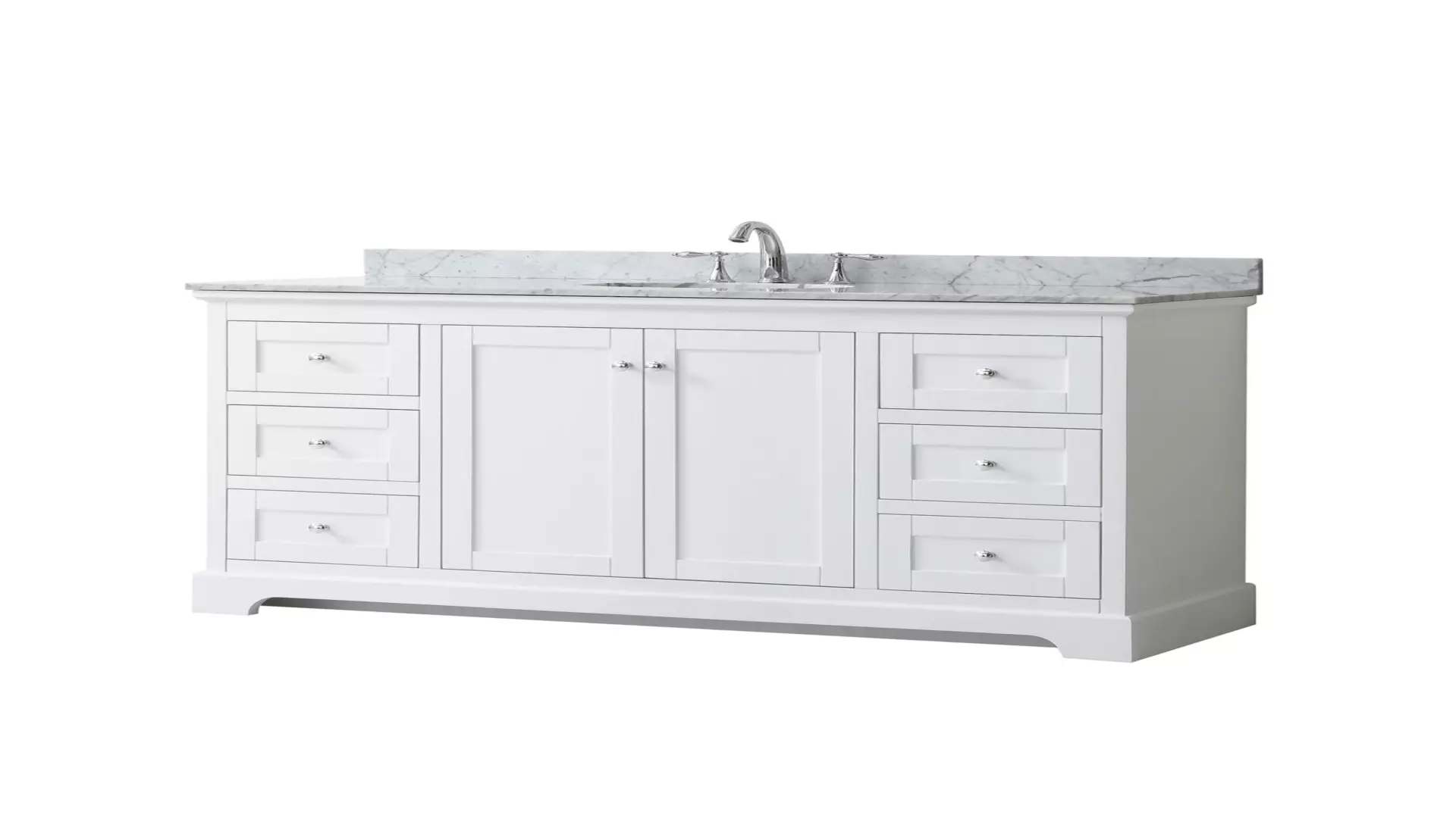Avery 60 Inch Single Bathroom Vanity in White, White Carrara Marble Countertop, Undermount Oval Sink, and No Mirror material