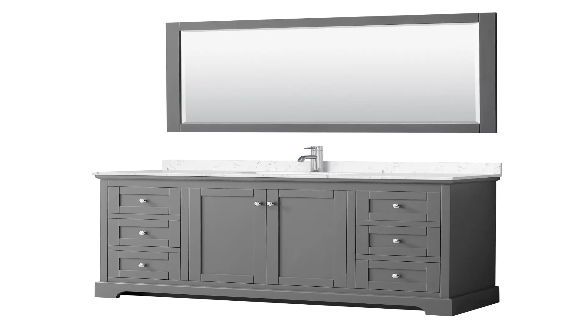 Avery 60 Inch Single Bathroom Vanity in Dark Gray, Carrara Cultured Marble Countertop, Undermount Square Sink, 58 Inch Mirror material