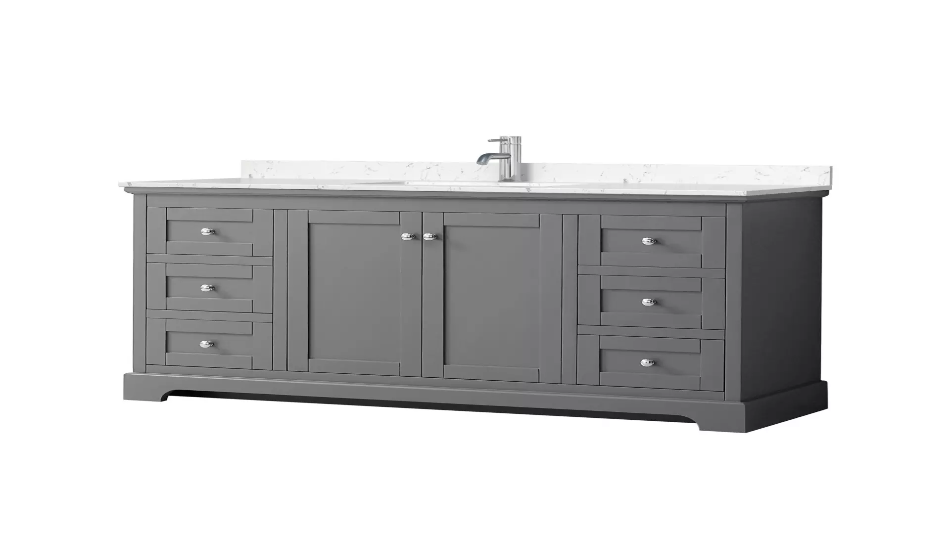Avery 60 Inch Single Bathroom Vanity in Dark Gray, Carrara Cultured Marble Countertop, Undermount Square Sink, No Mirror material