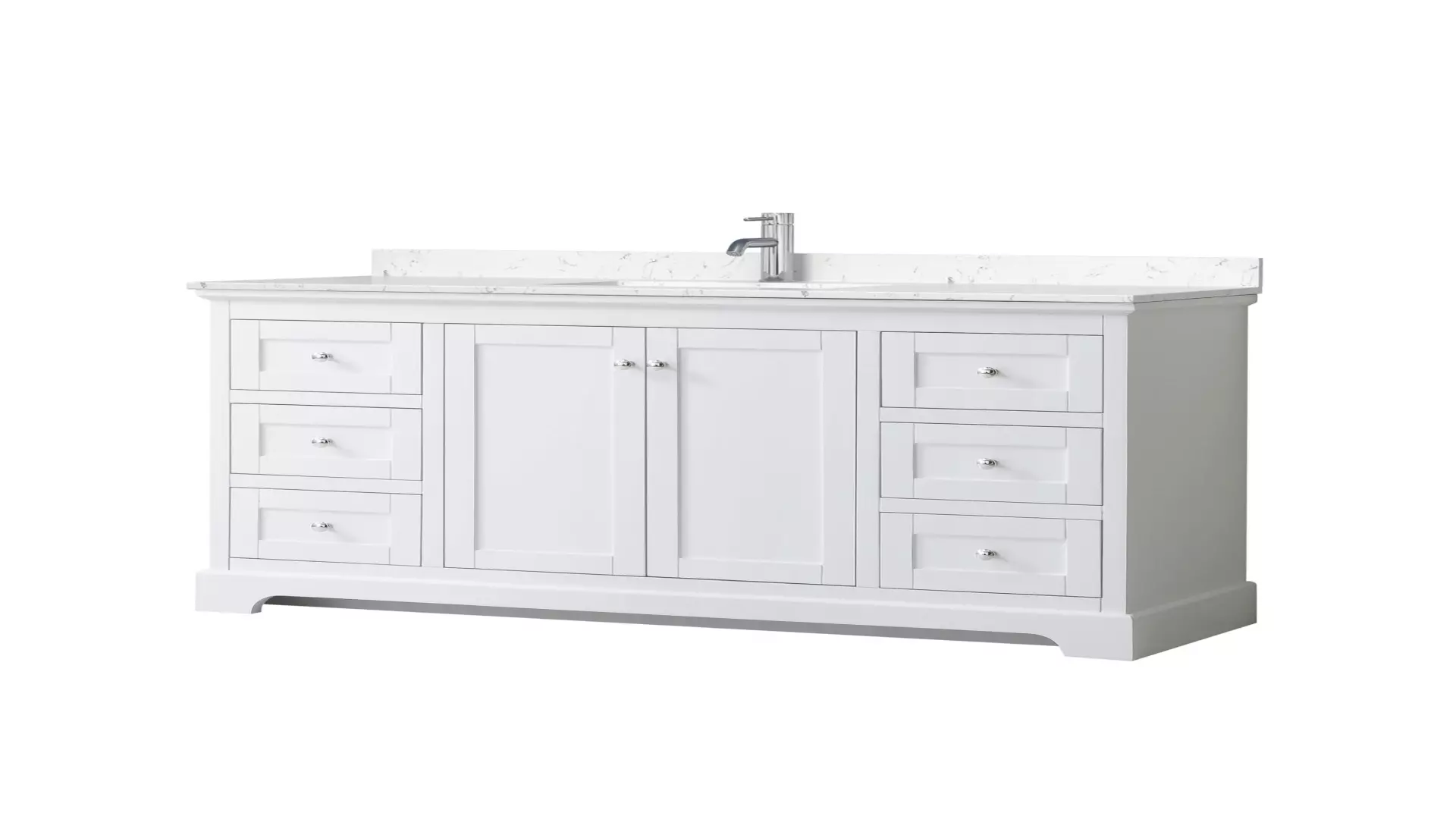 Avery 60 Inch Single Bathroom Vanity in White, Carrara Cultured Marble Countertop, Undermount Square Sink, No Mirror material
