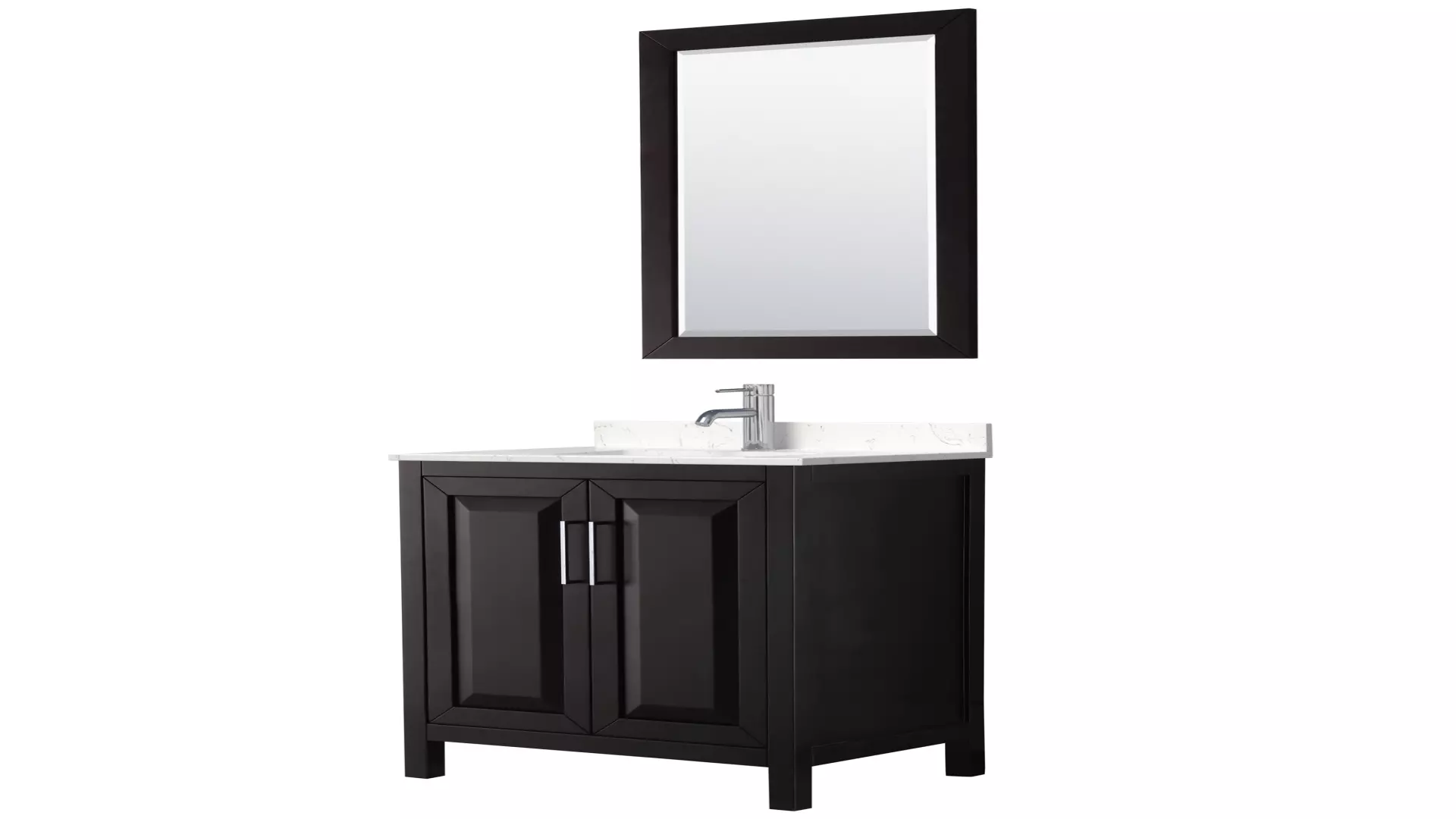 Daria 30 Inch Single Bathroom Vanity in Dark Espresso, Carrara Cultured Marble Countertop, Undermount Square Sink, 24 Inch Mirror material